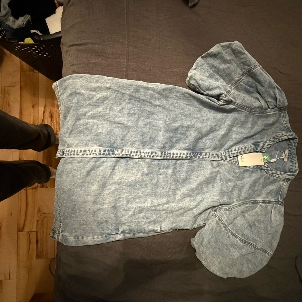 Denim Button-Up Dress
